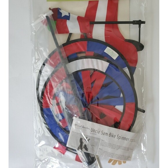 Premier Kites Uncle Sam 20" Bicycle Spinner Red White Blue Wind Garden SKU 25997 - Picture 8 of 9